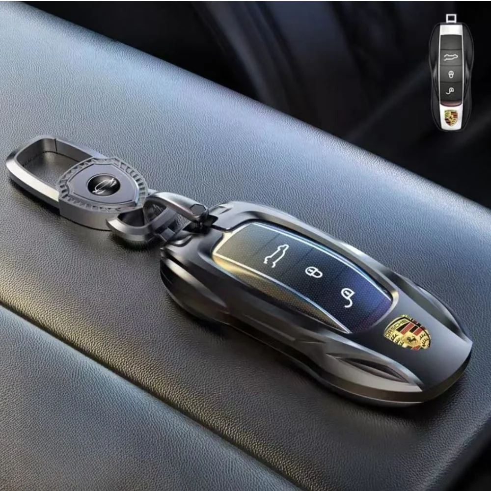 Porsche Stylish Metal Car Key Fob Case Cover For Cayenne, Macan, Panamera, Taycan, 718, 911 - Image 9