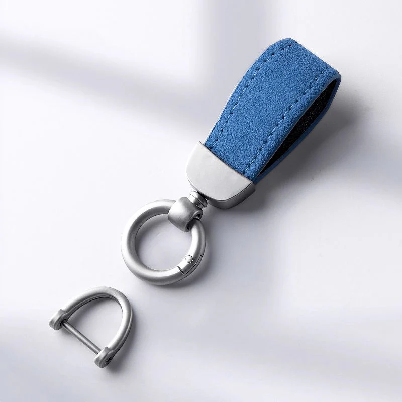 Premium Alcantara Two-Tone Matte Car Key Fob Keychain - Image 10