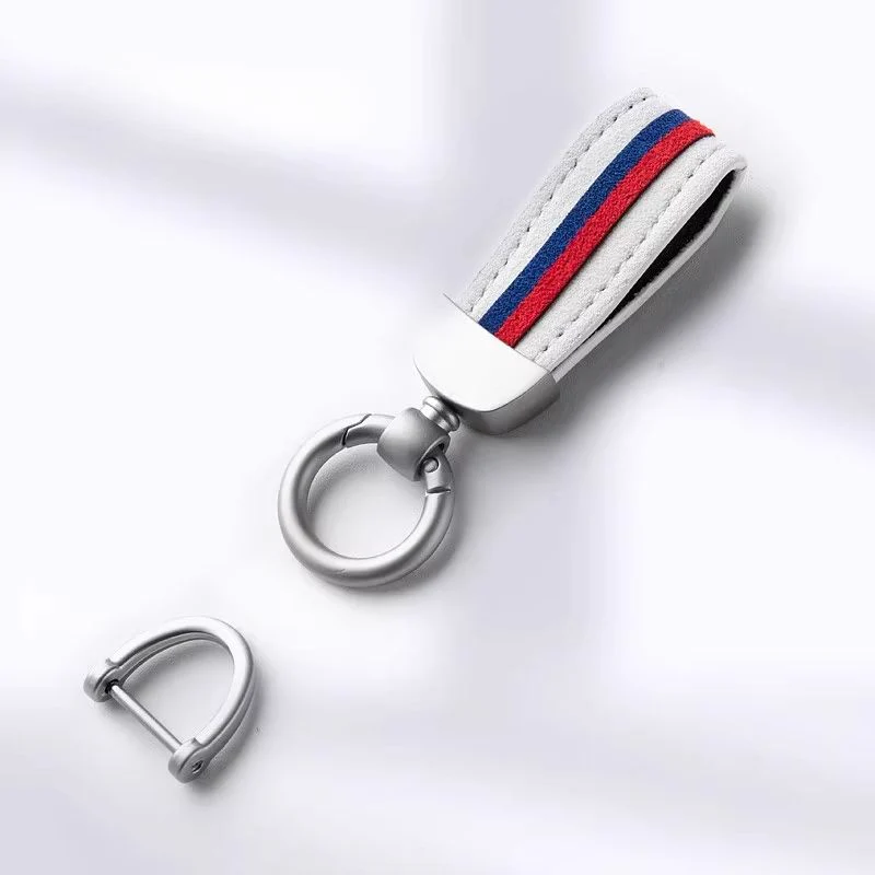 Premium Alcantara Two-Tone Matte Car Key Fob Keychain - Image 15