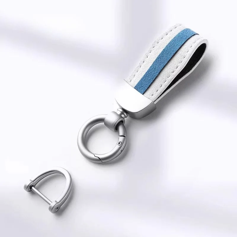 Premium Alcantara Two-Tone Matte Car Key Fob Keychain - Image 17