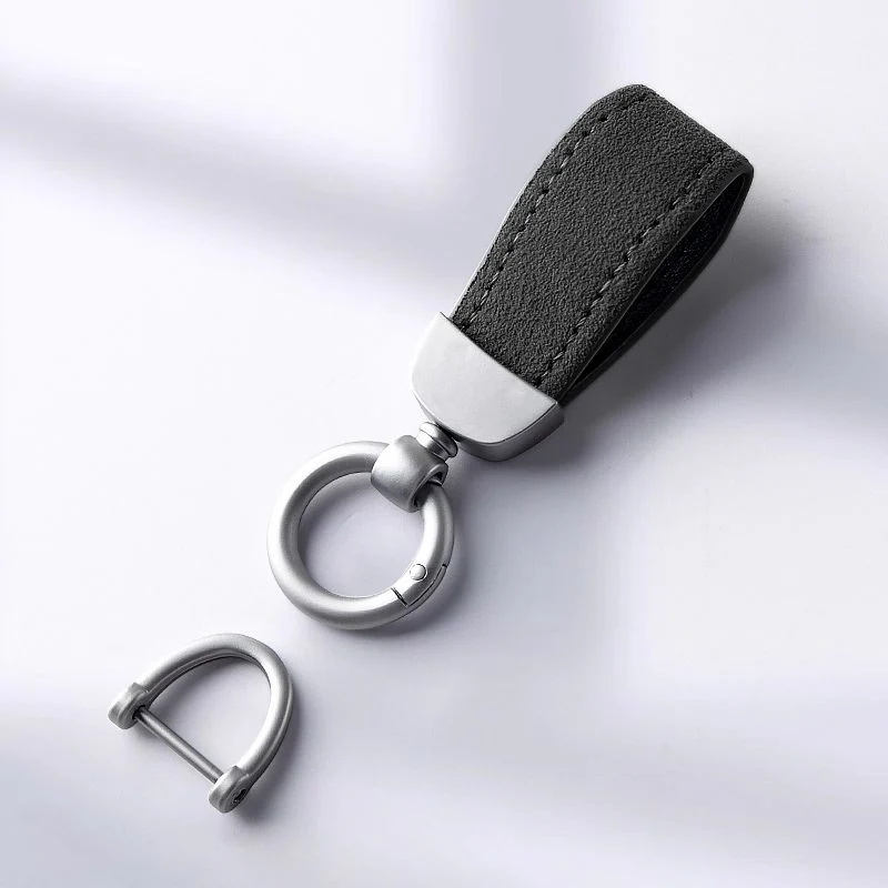 Premium Alcantara Two-Tone Matte Car Key Fob Keychain - Image 5