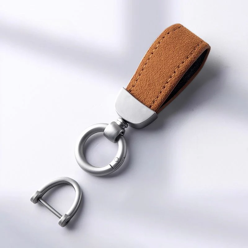 Premium Alcantara Two-Tone Matte Car Key Fob Keychain - Image 6