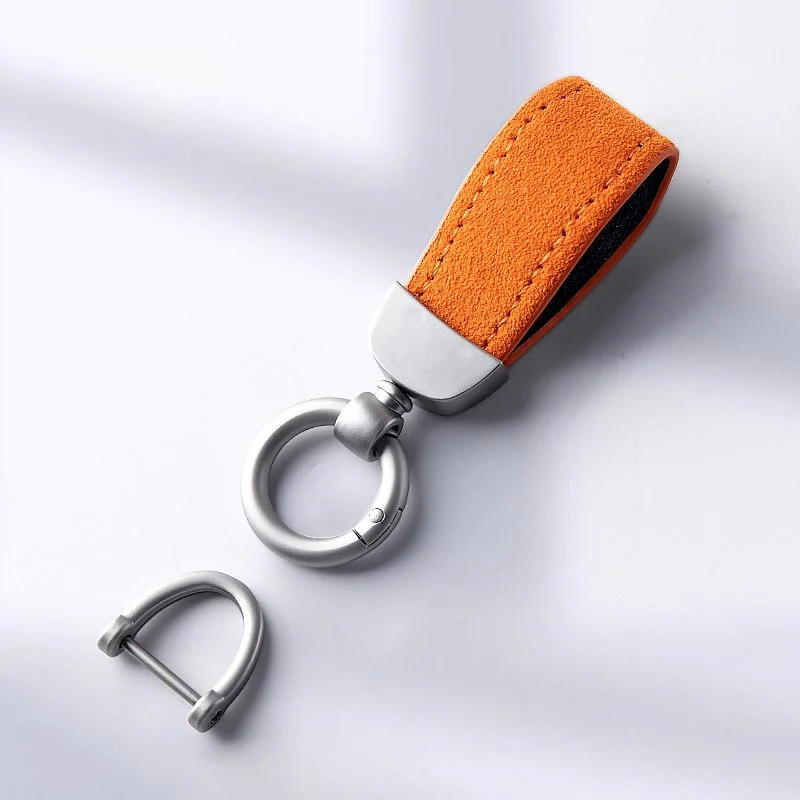 Premium Alcantara Two-Tone Matte Car Key Fob Keychain - Image 8