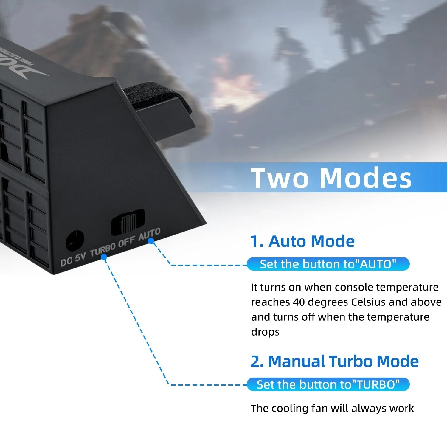 PS4 Slim Gaming Console Intelligent Cooling Fan - Image 5