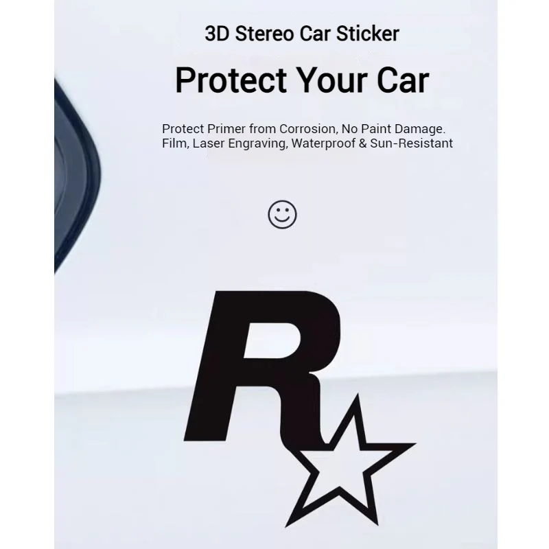 R Star Car Stickers Electric Game Around GTA5 Speed Car Body Scratch Stickers Fuel Tank Cover Stickers - Image 6