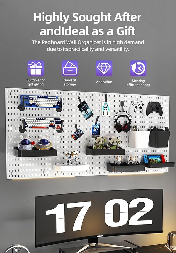 Revamp Your Space With A Versatile Pegboard Kit - Effortlessly Organize Home, Office, And Gaming Setup With Customizable Hanging Solutions - Image 3