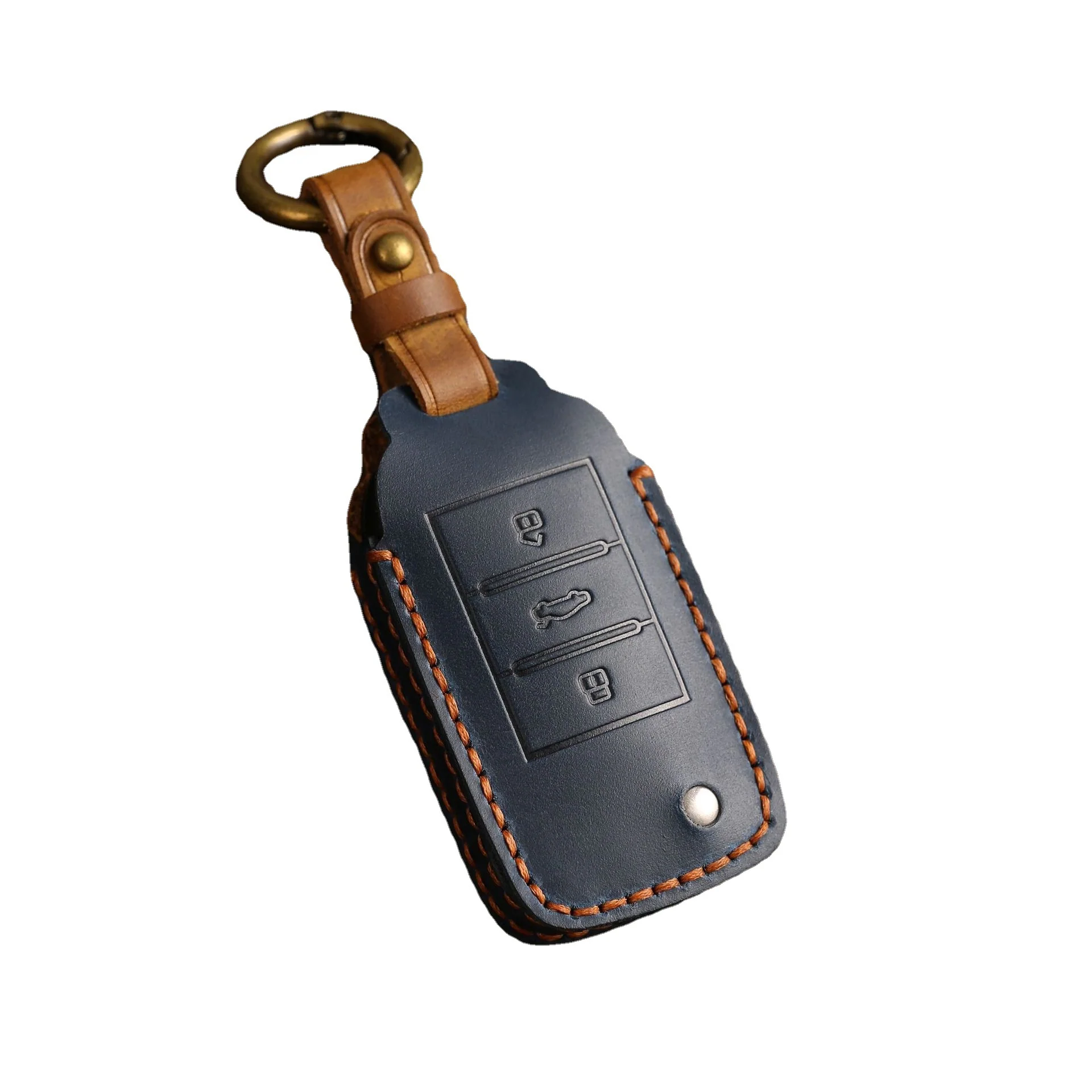 Roewe Handcrafted Genuine Leather Car Key Fob Case Cover For Roewe i5, Ei6 Max, RX3, RX5 Plus