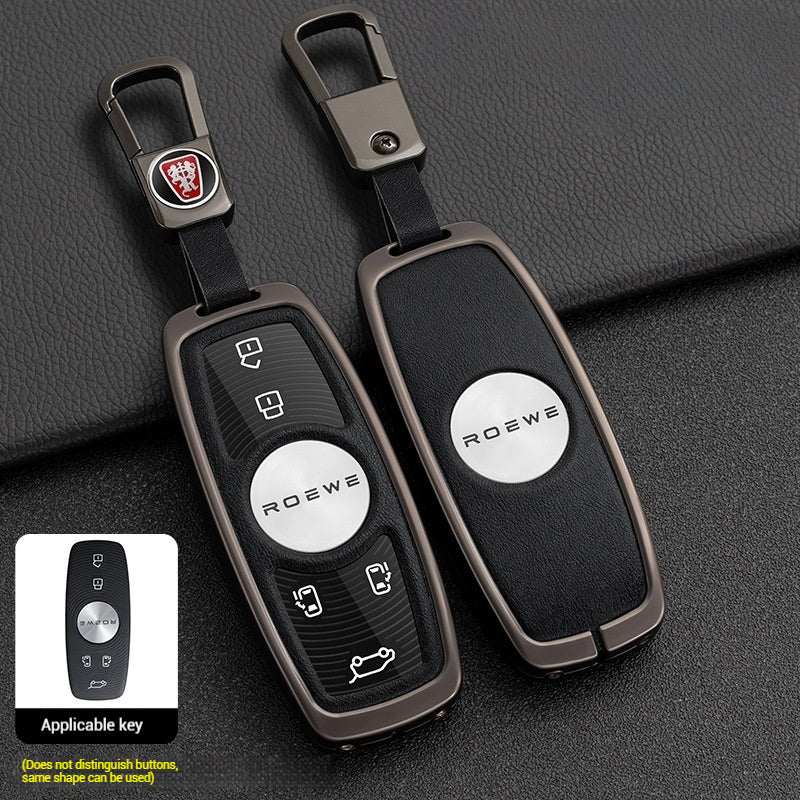 Roewe Zinc Alloy + Leather Car Key Fob Case Cover For Ei5, ERX5, eRX5, MARVEL X, i6, iMAX8 - Image 3