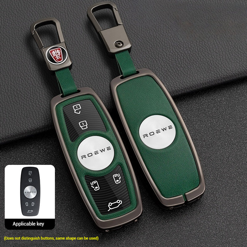 Roewe Zinc Alloy + Leather Car Key Fob Case Cover For Ei5, ERX5, eRX5, MARVEL X, i6, iMAX8 - Image 4
