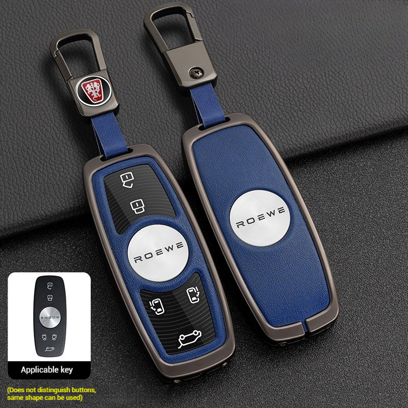 Roewe Zinc Alloy + Leather Car Key Fob Case Cover For Ei5, ERX5, eRX5, MARVEL X, i6, iMAX8 - Image 5