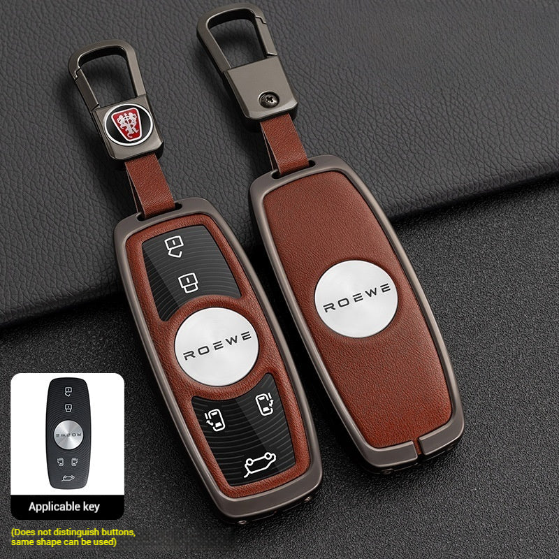 Roewe Zinc Alloy + Leather Car Key Fob Case Cover For Ei5, ERX5, eRX5, MARVEL X, i6, iMAX8 - Image 6