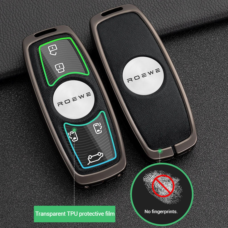 Roewe Zinc Alloy + Leather Car Key Fob Case Cover For Ei5, ERX5, eRX5, MARVEL X, i6, iMAX8 - Image 8