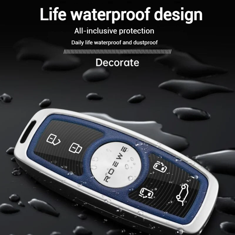 Roewe Zinc Alloy + Leather Car Key Fob Case Cover For Ei5, ERX5, eRX5, MARVEL X, i6, iMAX8 - Image 9