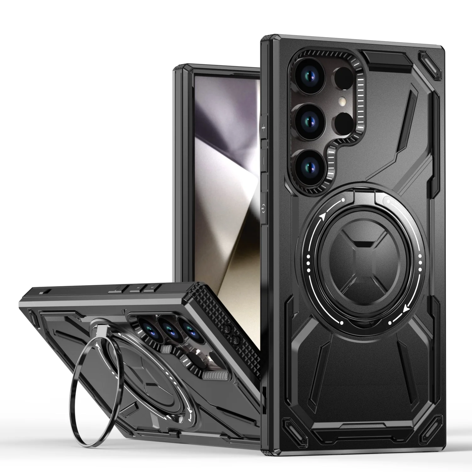 [Magsafe Compatible] Samsung Galaxy S22/Plus/Ultra - 360-Degree Rotatable Stand Heavy Duty Series Case - Image 7