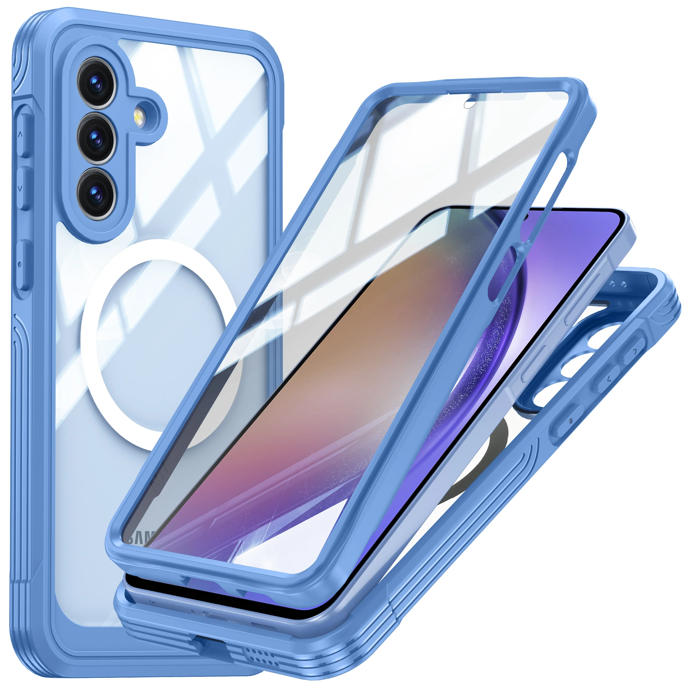 Samsung Galaxy A57 (A576) - 9H Glass Three-proof Full Cover Heavy Duty Series Case - Image 2