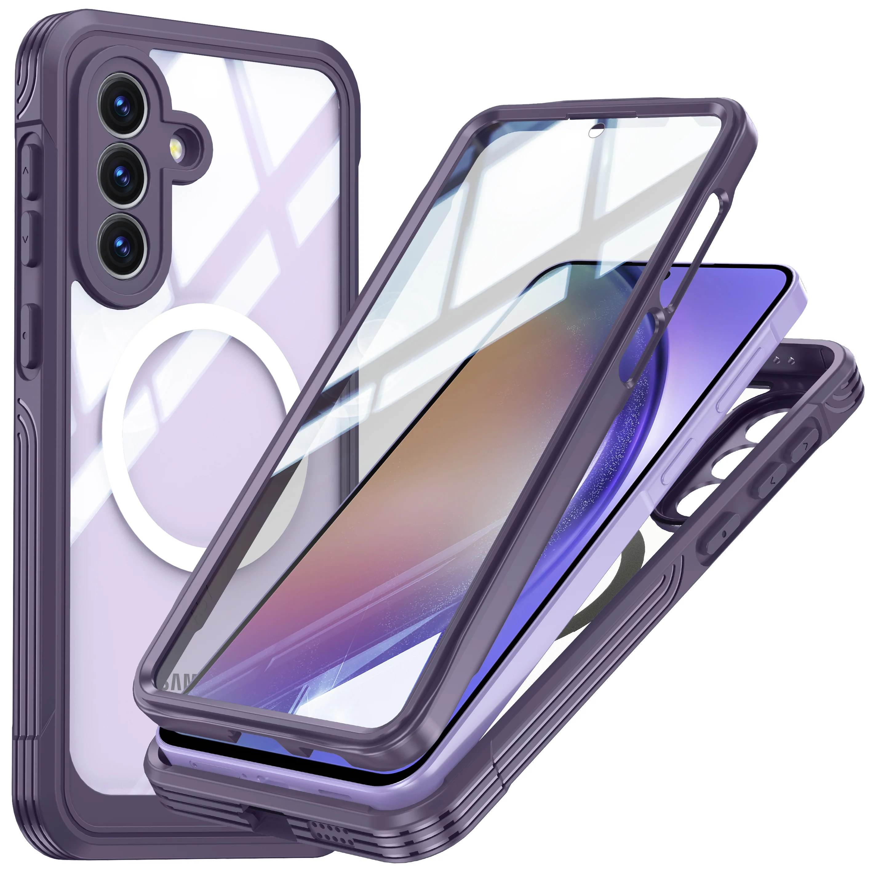 Samsung Galaxy A57 (A576) - 9H Glass Three-proof Full Cover Heavy Duty Series Case - Image 3