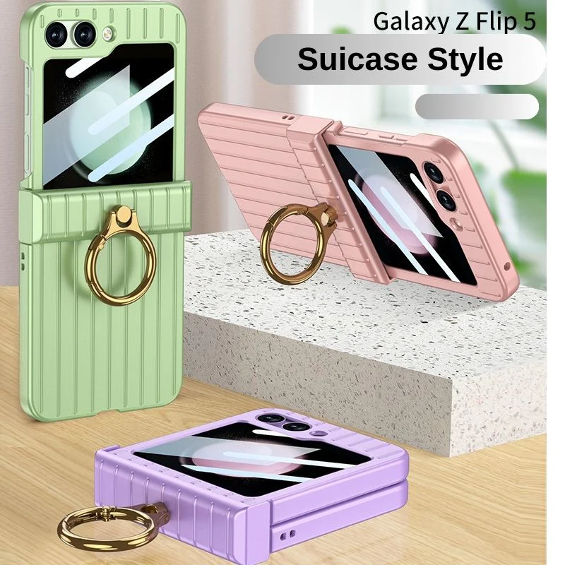 Samsung Galaxy Flip 5 (SM-F731) - Suitcase Style Ring Holder Case - Image 3