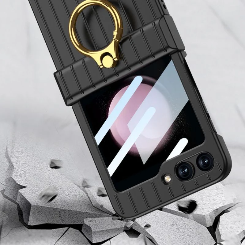 Samsung Galaxy Flip 5 (SM-F731) - Suitcase Style Ring Holder Case - Image 6