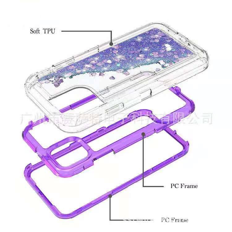 Samsung Galaxy Note 20 /Note 20 Ultra Glitter Clear Transparent Liquid Sand Watering Case - Image 4