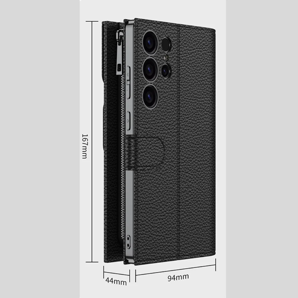 Samsung galaxy S23 Ultra 5G (SM-S918) - Multifunctional Zipper Style PU Leather Wallet Series Case - Image 8