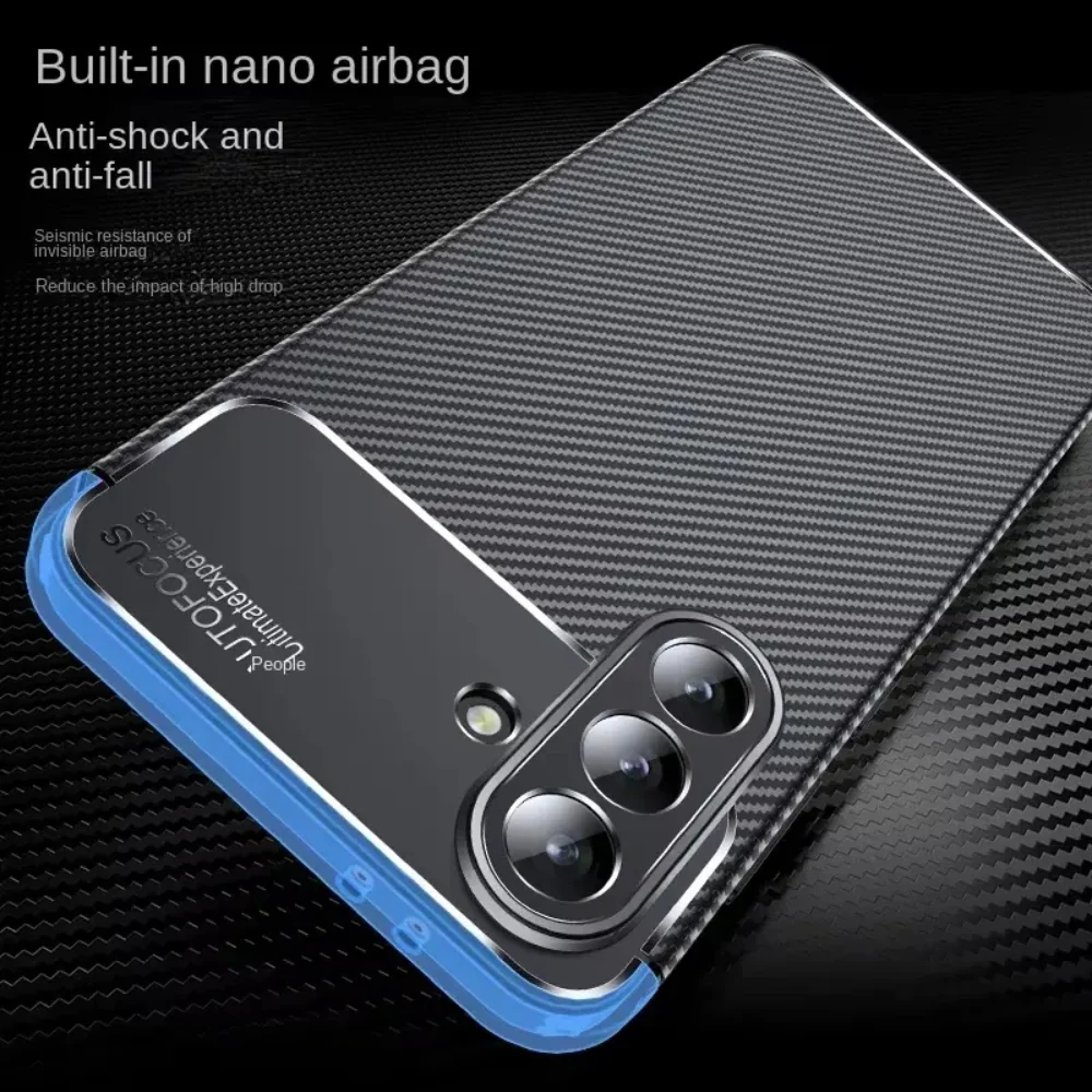 Samsung Galaxy S25/Plus/Ultra - Beetle Carbon Fiber Pattern Frosted Shockproof Case - Image 4