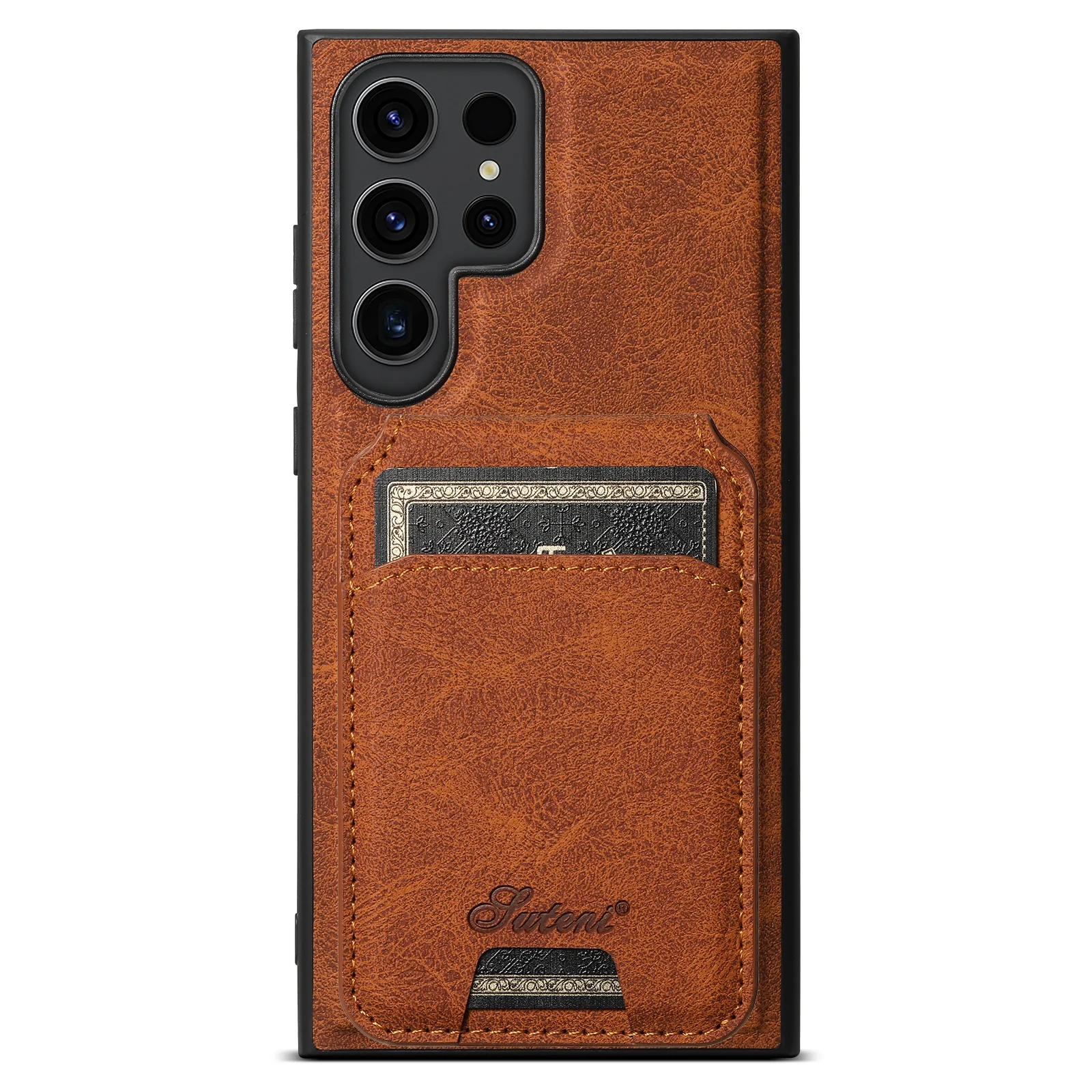 Samsung Galaxy S25 Plus/Ultra - Business Detachable Magnetic Leather Card Holder Stand Case - Image 4