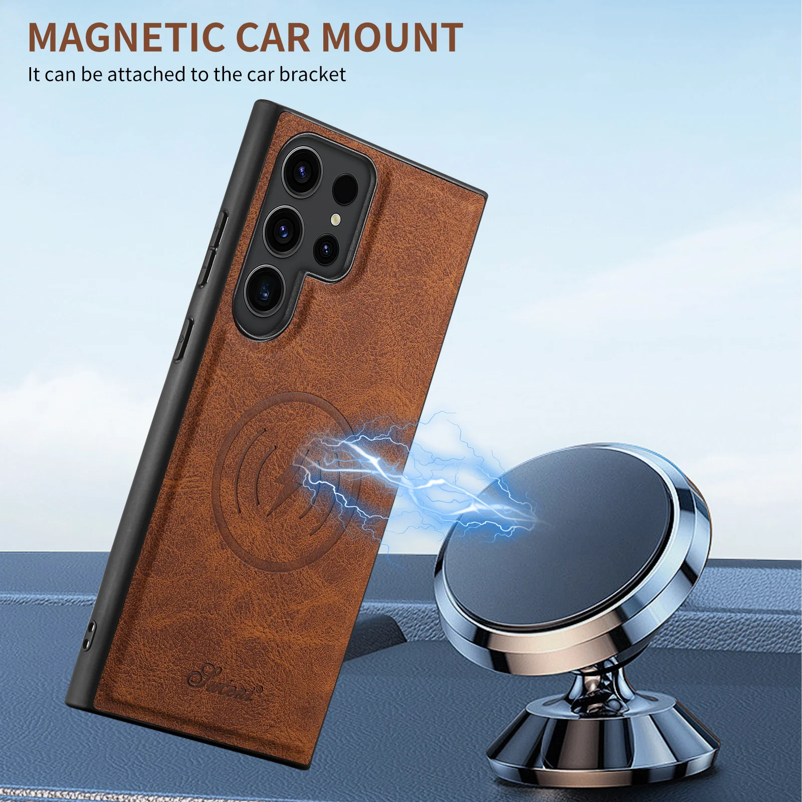 Samsung Galaxy S25 Plus/Ultra - Business Detachable Magnetic Leather Card Holder Stand Case - Image 8