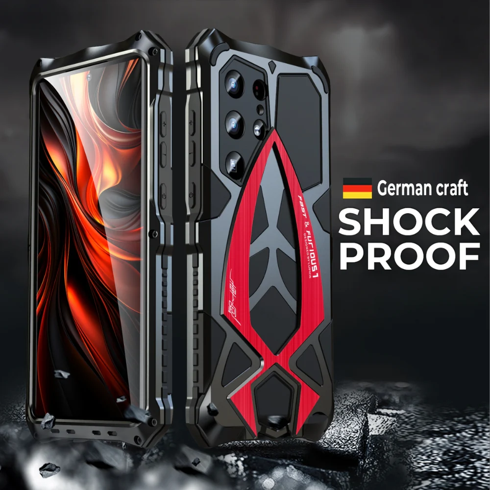 Samsung Galaxy S25 Ultra (SM-S938) - Metal Sports Car Style Three-Proof Heavy Duty Series Case - Image 3