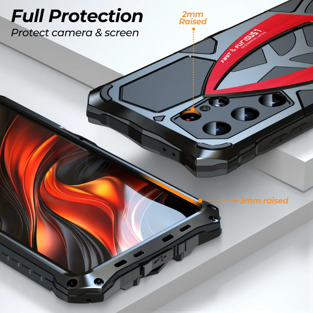 Samsung Galaxy S25 Ultra (SM-S938) - Metal Sports Car Style Three-Proof Heavy Duty Series Case - Image 4