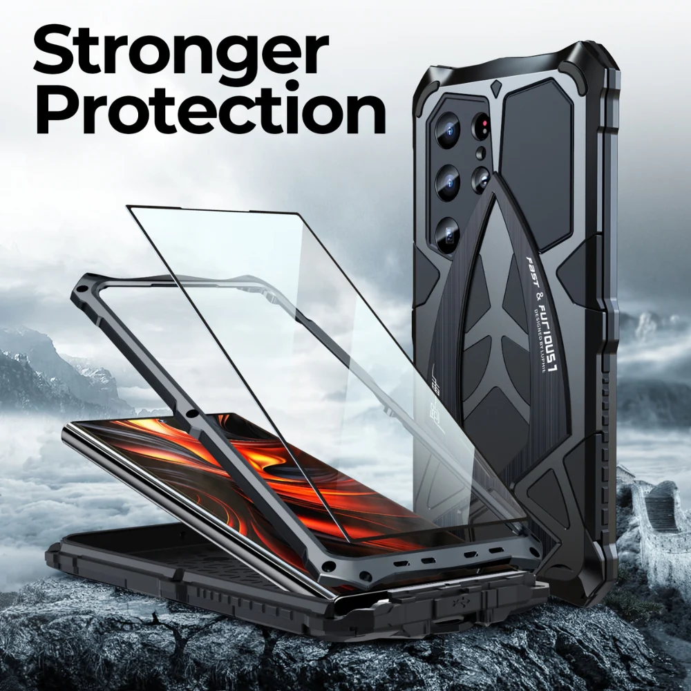 Samsung Galaxy S25 Ultra (SM-S938) - Metal Sports Car Style Three-Proof Heavy Duty Series Case - Image 5