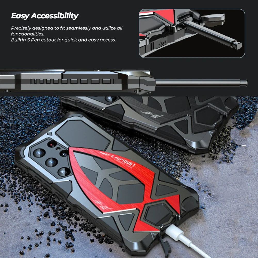 Samsung Galaxy S25 Ultra (SM-S938) - Metal Sports Car Style Three-Proof Heavy Duty Series Case - Image 8