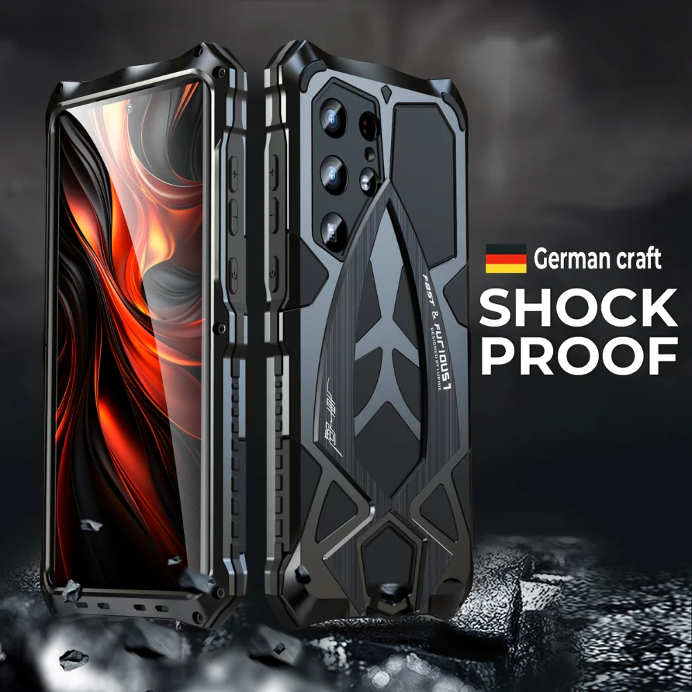 Samsung Galaxy S25 Ultra (SM-S938) - Metal Sports Car Style Three-Proof Heavy Duty Series Case - Image 9