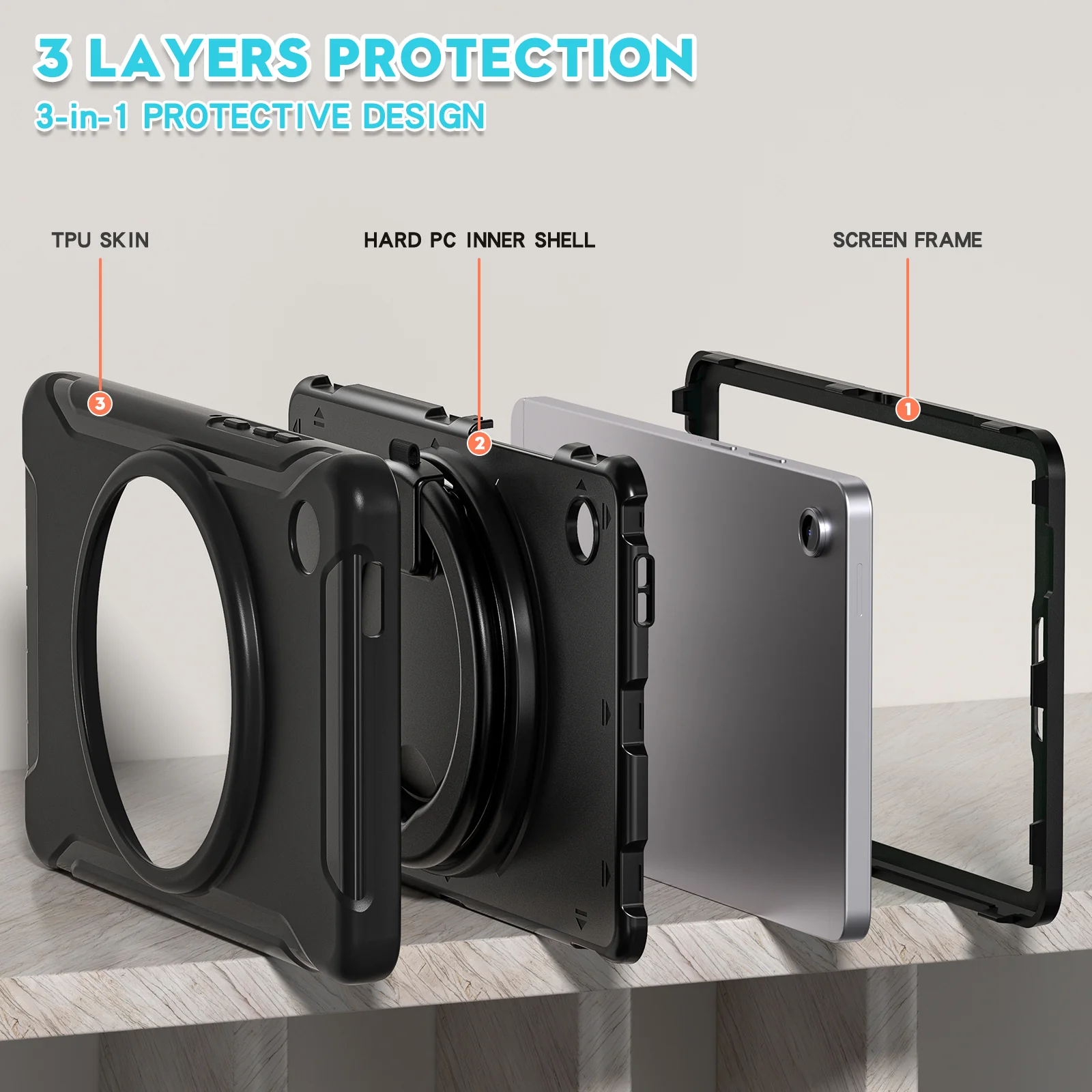 Samsung Galaxy Tab A11 Plus (2025) 11" 360° Rotating Shockproof Rugged Case - Image 8