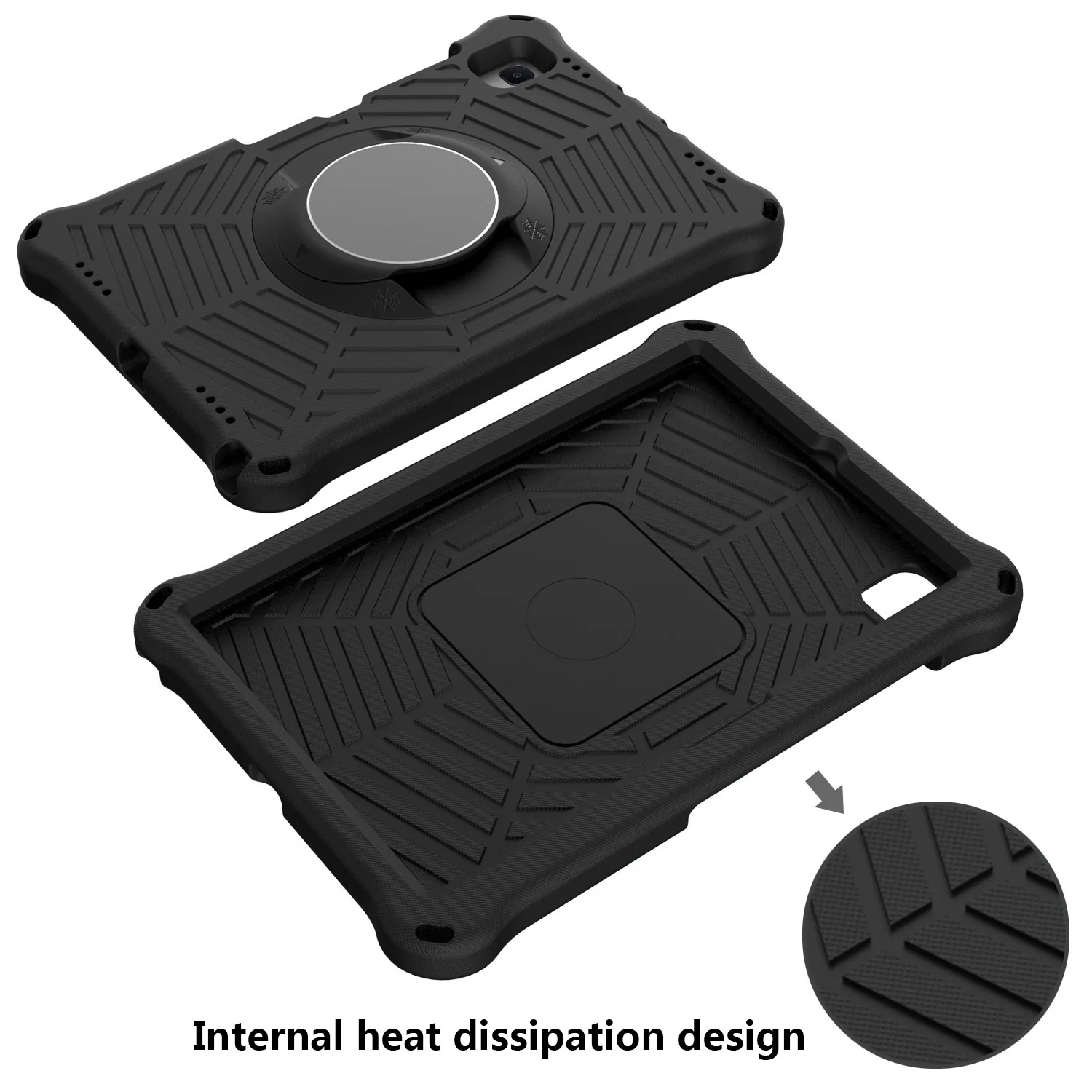 Samsung Galaxy Tab A7 10.4" 2020 (T500/T505) - Heavy Duty 360 Degree Rotate Stand Hand Strap Case With Shoulder Strap - Image 10