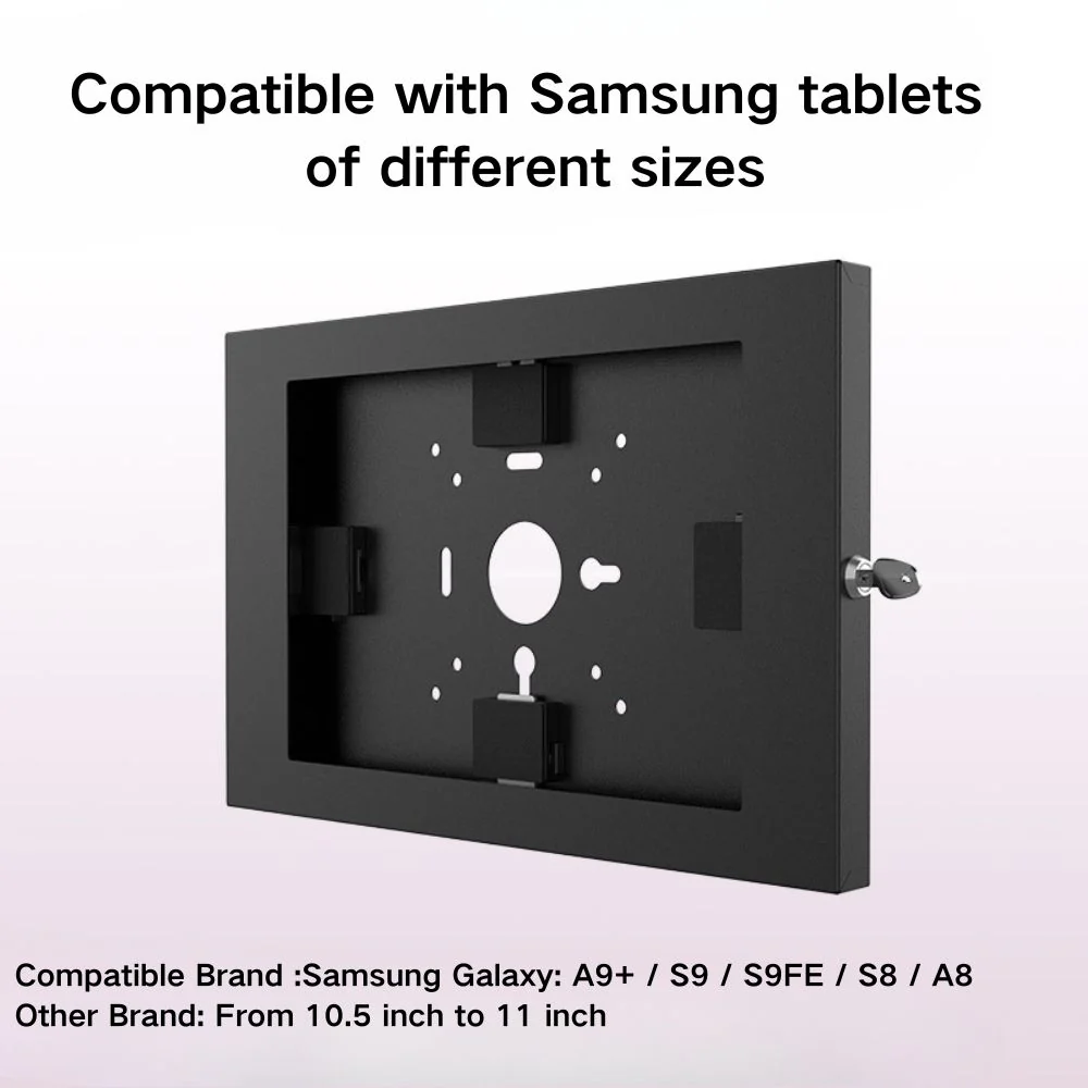 Samsung Galaxy Tab A9+/S9/S9FE/S8/A8 - Wall-mounted All-inclusive Metal Display Wall Anti-theft Universal Case With Lock - Image 3