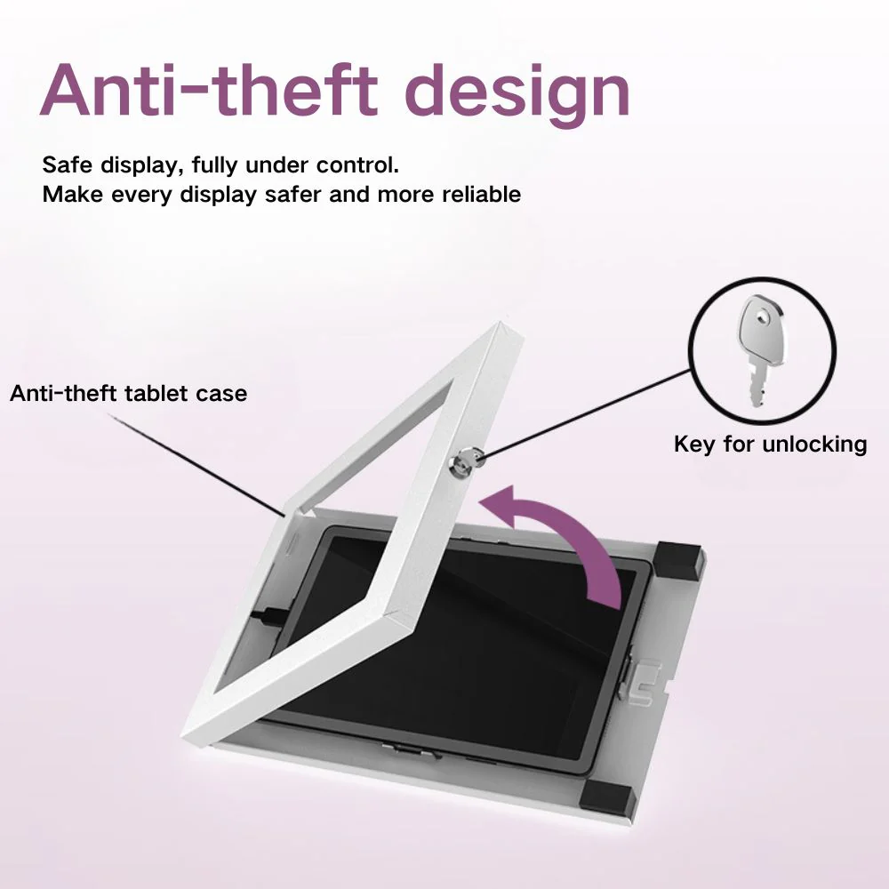 Samsung Galaxy Tab A9+/S9/S9FE/S8/A8 - Wall-mounted All-inclusive Metal Display Wall Anti-theft Universal Case With Lock - Image 5