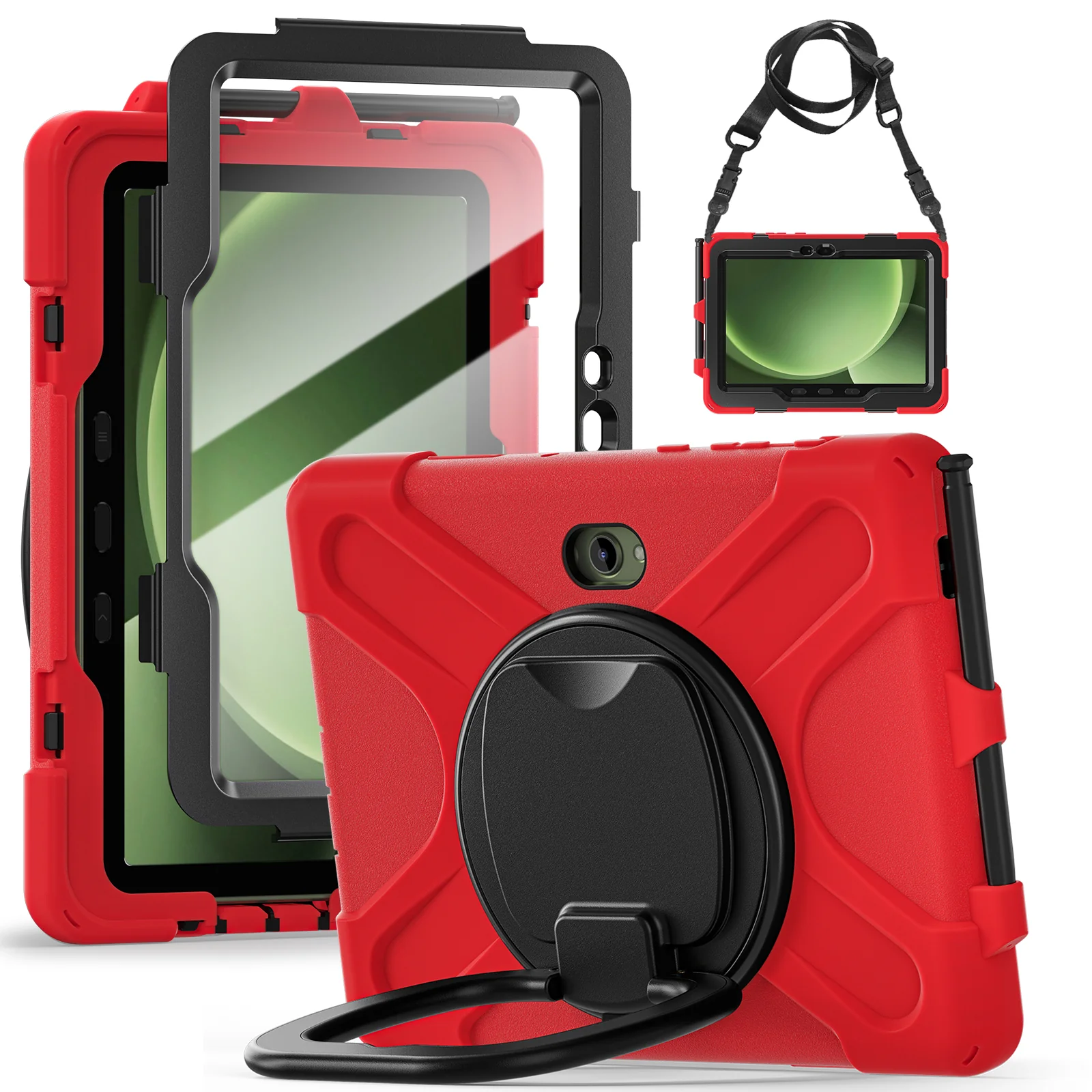 Samsung Galaxy Tab Active Pro / Active 4 Pro / Active 5 Pro Series - Heavy Duty 360 Degree Rotate Stand Hand Strap Case With Shoulder Strap - Image 10