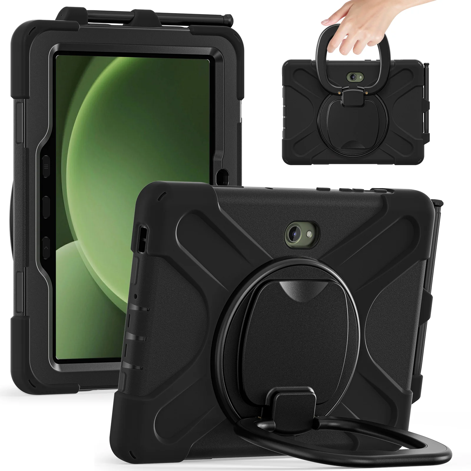 Samsung Galaxy Tab Active Pro / Active 4 Pro / Active 5 Pro Series - Heavy Duty 360 Degree Rotate Stand Hand Strap Case With Shoulder Strap - Image 15