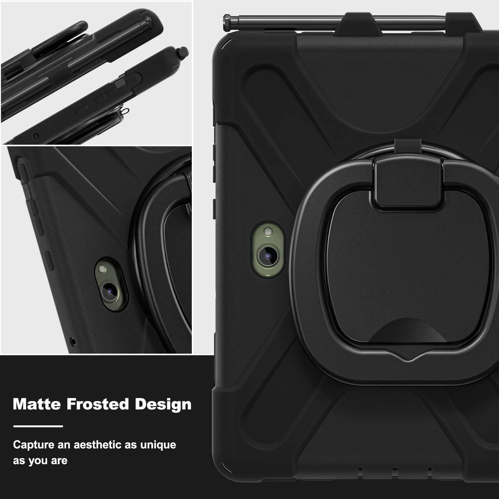 Samsung Galaxy Tab Active Pro / Active 4 Pro / Active 5 Pro Series - Heavy Duty 360 Degree Rotate Stand Hand Strap Case With Shoulder Strap - Image 17