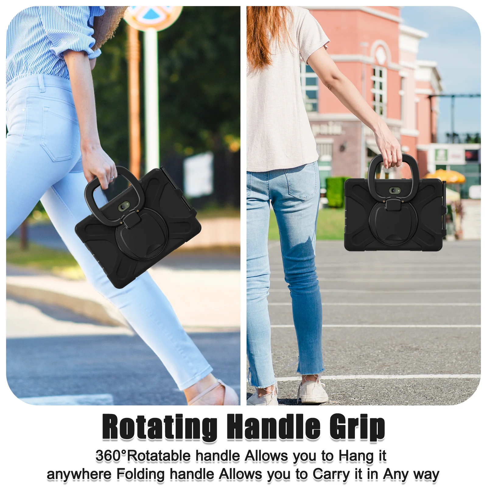Samsung Galaxy Tab Active Pro / Active 4 Pro / Active 5 Pro Series - Heavy Duty 360 Degree Rotate Stand Hand Strap Case With Shoulder Strap - Image 20