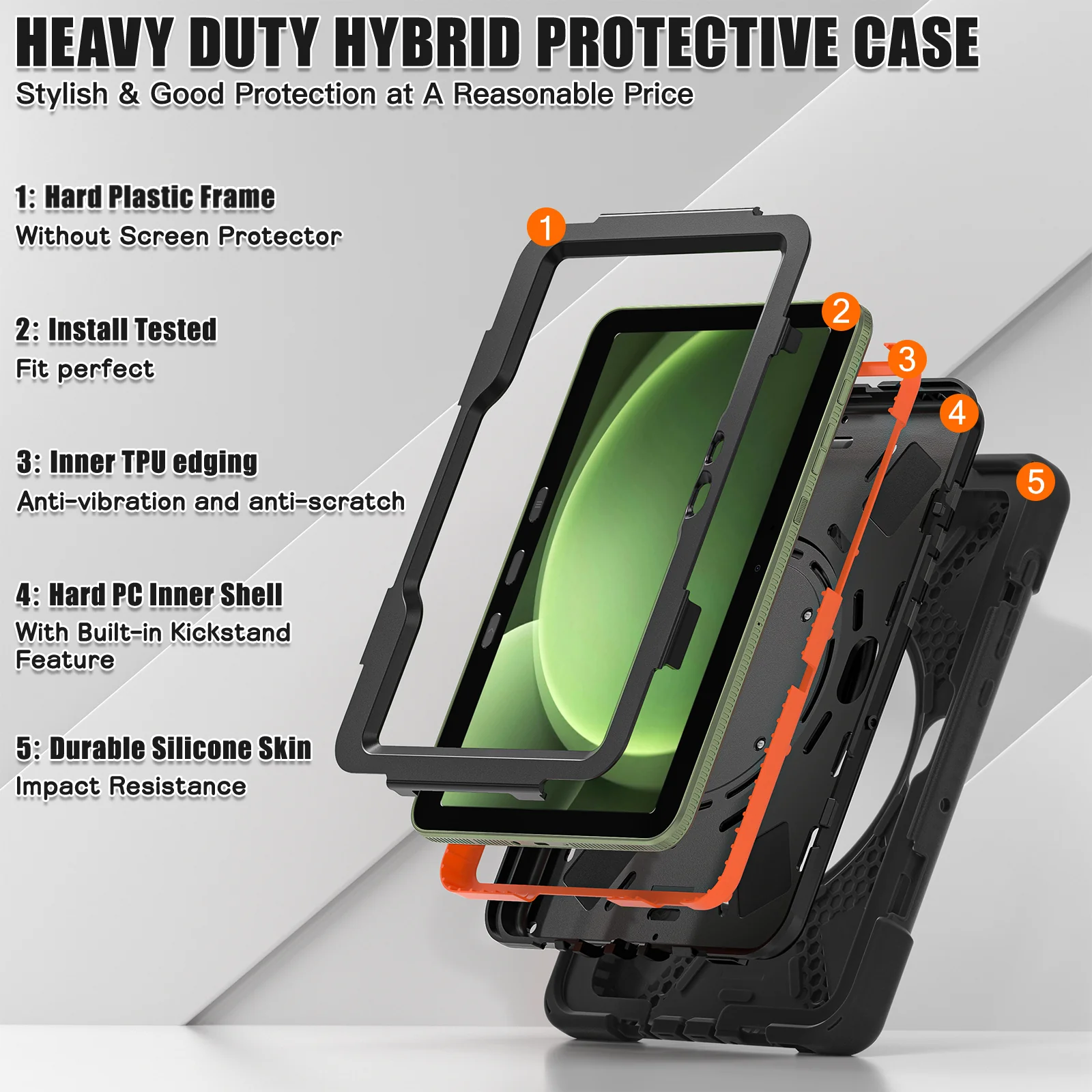 Samsung Galaxy Tab Active Pro / Active 4 Pro / Active 5 Pro Series - Heavy Duty 360 Degree Rotate Stand Hand Strap Case With Shoulder Strap - Image 22