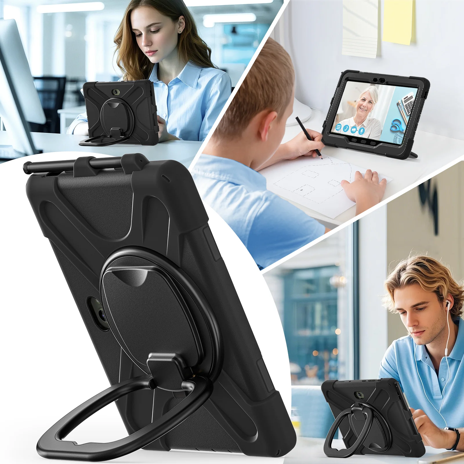 Samsung Galaxy Tab Active Pro / Active 4 Pro / Active 5 Pro Series - Heavy Duty 360 Degree Rotate Stand Hand Strap Case With Shoulder Strap - Image 26