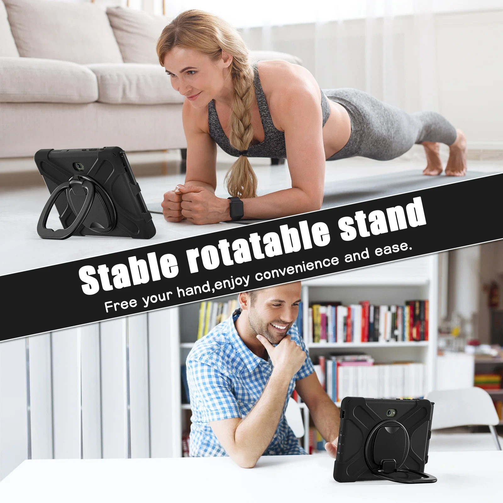 Samsung Galaxy Tab Active Pro / Active 4 Pro / Active 5 Pro Series - Heavy Duty 360 Degree Rotate Stand Hand Strap Case With Shoulder Strap - Image 27