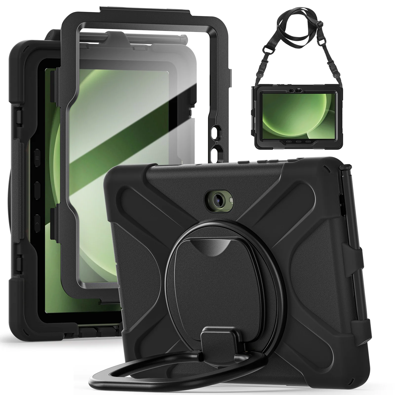 Samsung Galaxy Tab Active Pro / Active 4 Pro / Active 5 Pro Series - Heavy Duty 360 Degree Rotate Stand Hand Strap Case With Shoulder Strap - Image 6