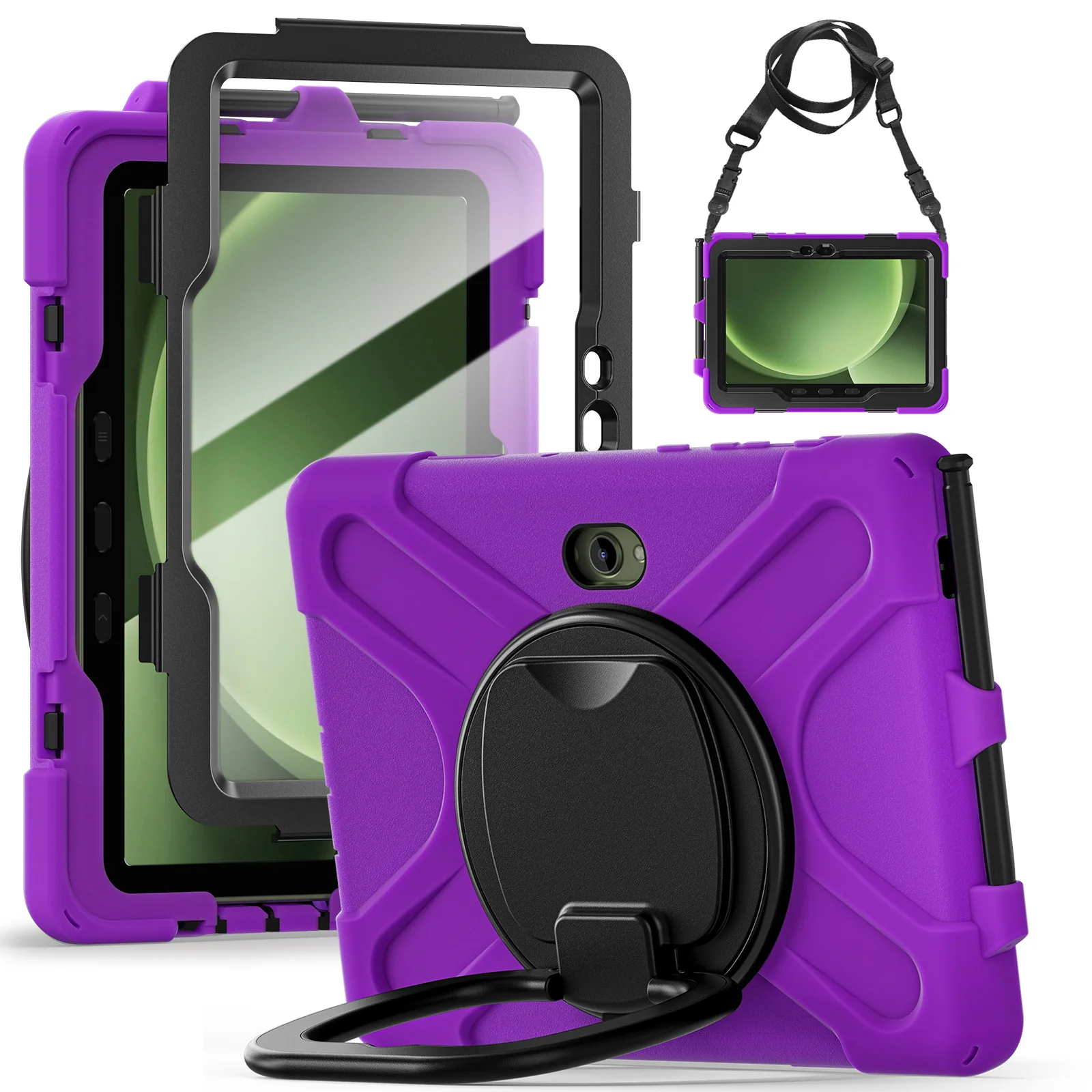 Samsung Galaxy Tab Active Pro / Active 4 Pro / Active 5 Pro Series - Heavy Duty 360 Degree Rotate Stand Hand Strap Case With Shoulder Strap - Image 7