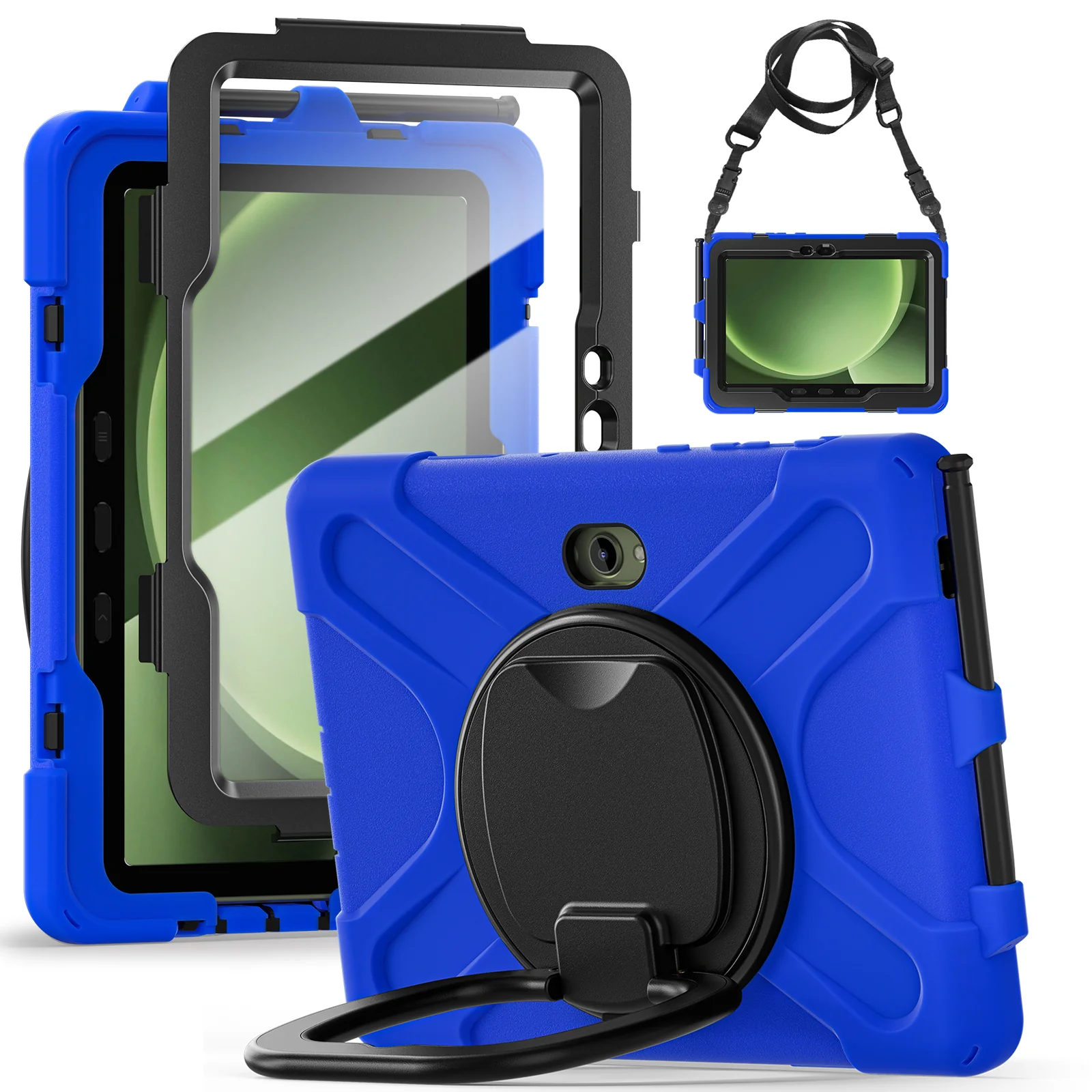 Samsung Galaxy Tab Active Pro / Active 4 Pro / Active 5 Pro Series - Heavy Duty 360 Degree Rotate Stand Hand Strap Case With Shoulder Strap - Image 8