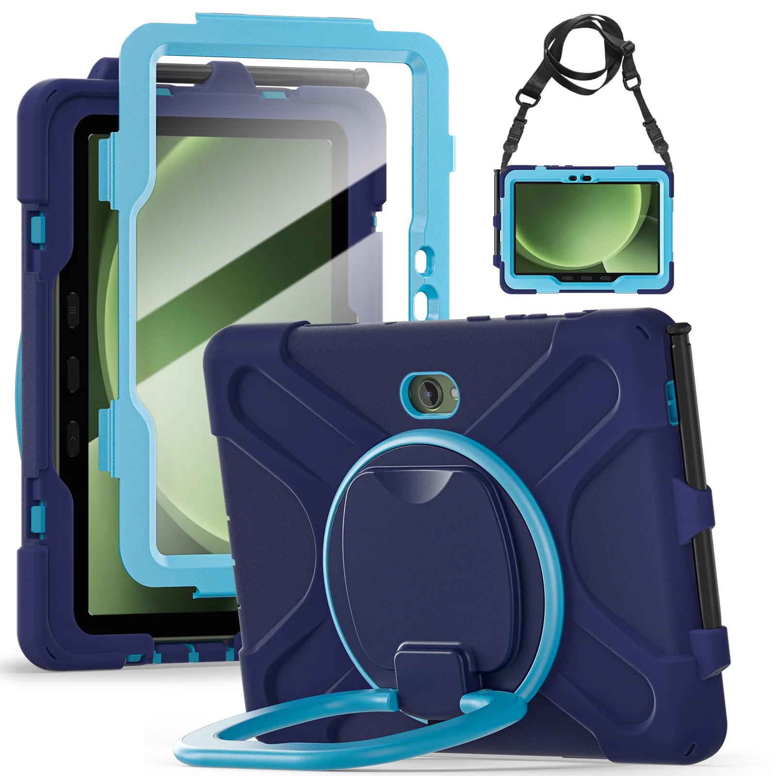 Samsung Galaxy Tab Active Pro / Active 4 Pro / Active 5 Pro Series - Heavy Duty 360 Degree Rotate Stand Hand Strap Case With Shoulder Strap - Image 9