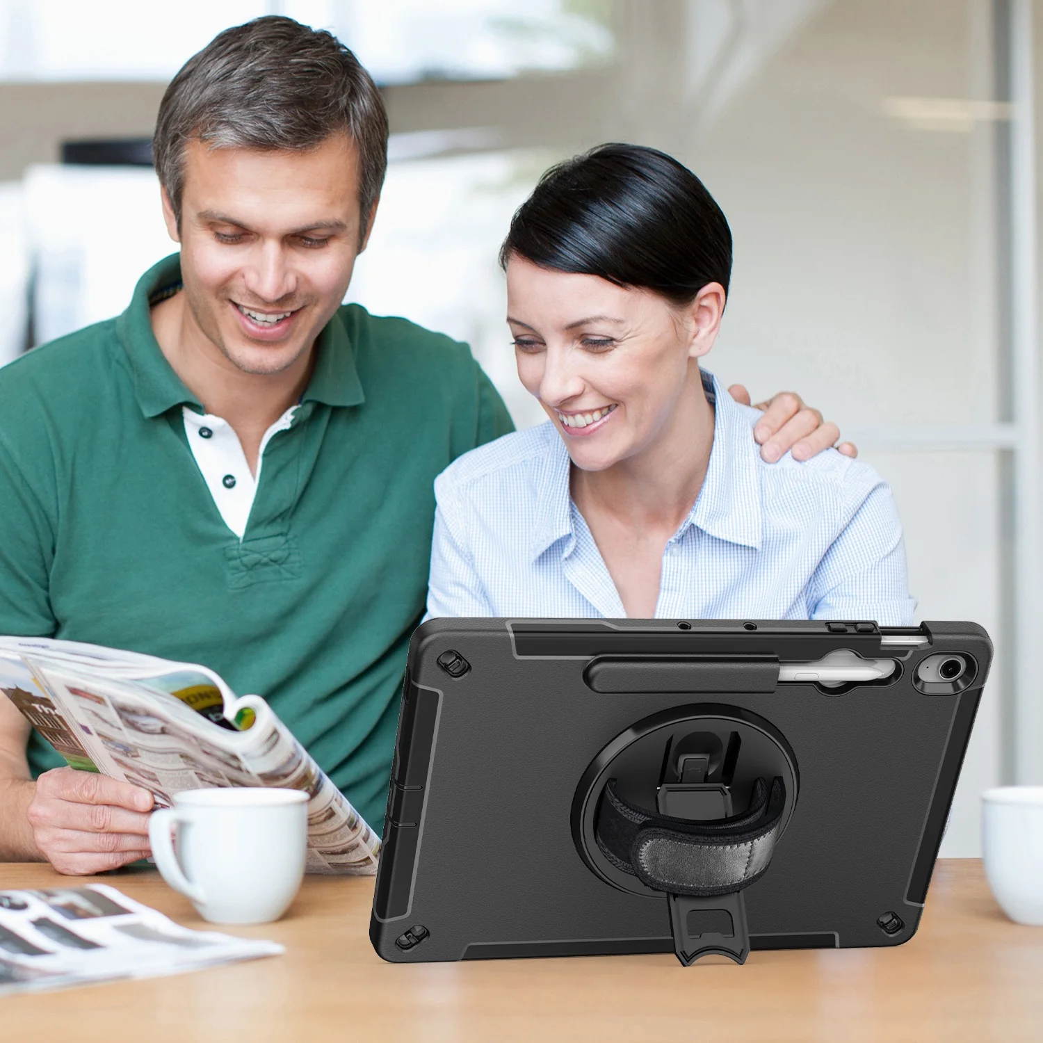 Samsung Galaxy Tab S10 FE Plus (2025) 13.1" - 360° Rotatable Heavy Duty Protective Case With Strap - Image 11