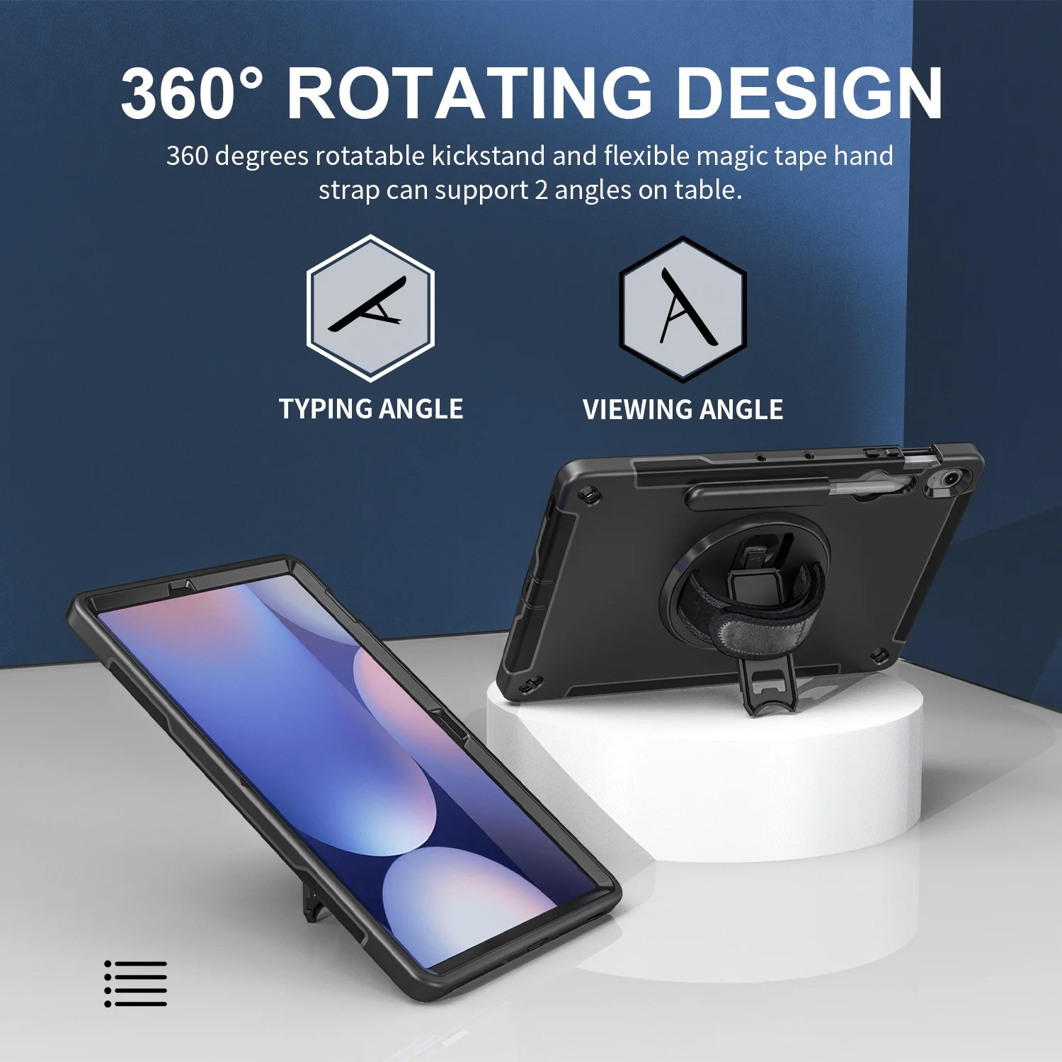 Samsung Galaxy Tab S10 FE Plus (2025) 13.1" - 360° Rotatable Heavy Duty Protective Case With Strap - Image 2