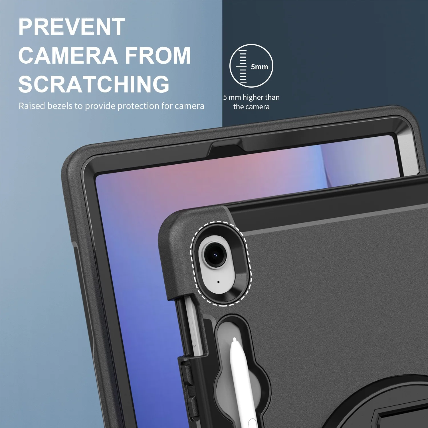 Samsung Galaxy Tab S10 FE Plus (2025) 13.1" - 360° Rotatable Heavy Duty Protective Case With Strap - Image 6